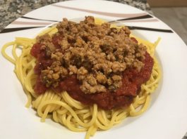receta espaguetis con carne y tomate