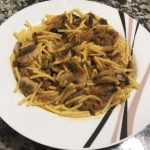 receta espaguetis con champiñones y cebolla