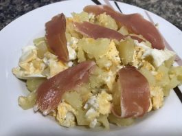 receta huevos rotos con jamón y patatas
