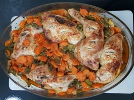 Receta de pollo con verduras de forma tradicional