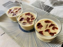 Vasitos de crema de calabacín con crujiente de jamón con Thermomix en Las Recetas de Angy